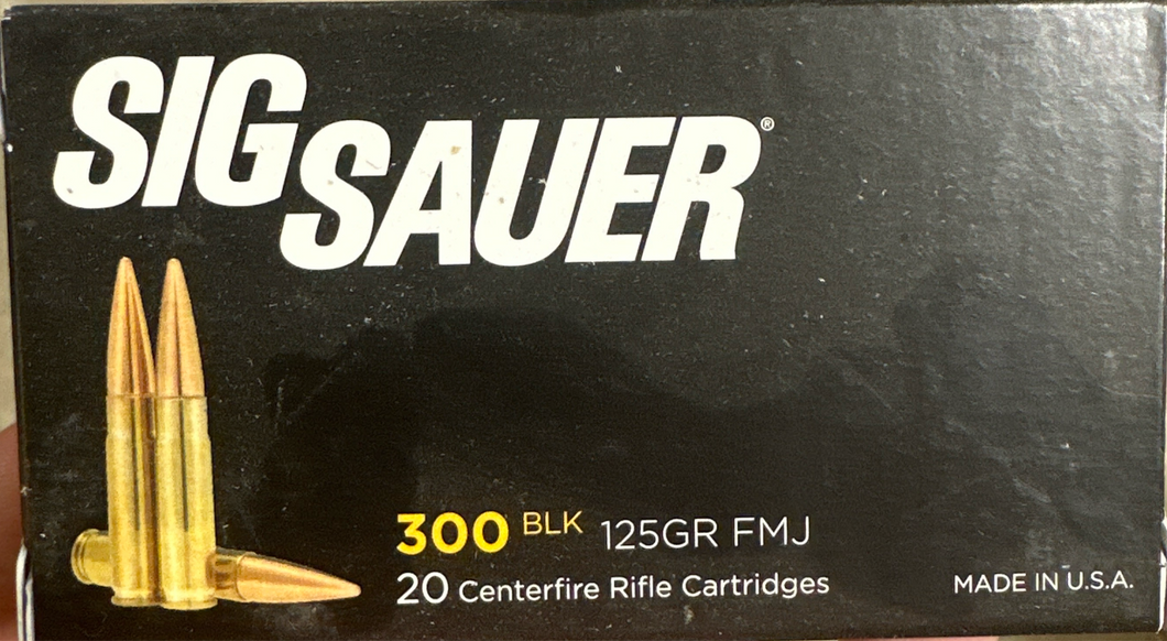 .300AAC Sig Sauer 125gr FMJ - 20 Rounds