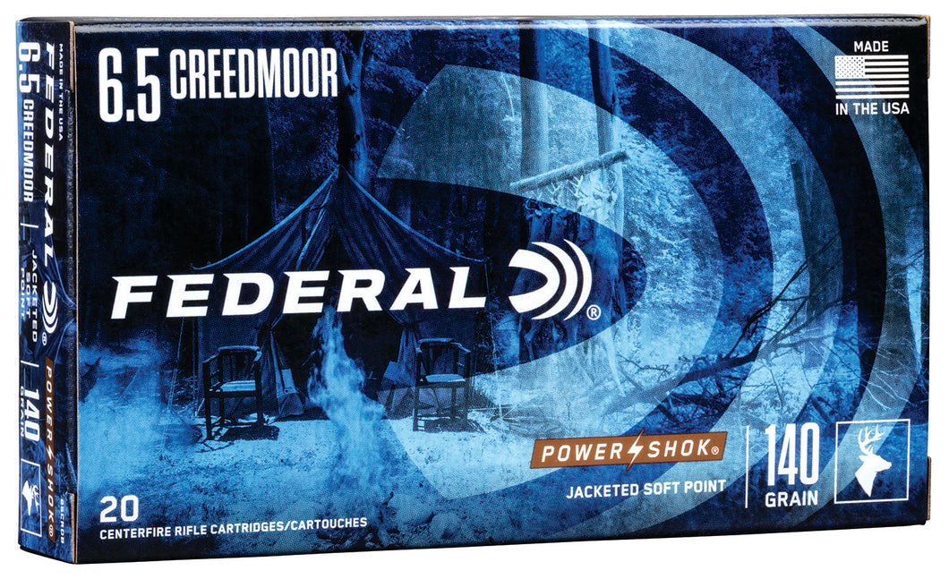 6.5 Creedmoor Federal Power-Shok 140gr Jacketed Soft Point - 20 Rounds